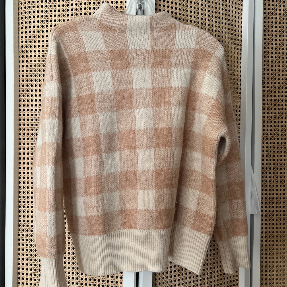 Mango Beige Check Sweater